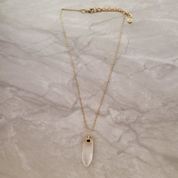 💖 Stella and Dot Clear Stone Aria Minimalist Pendant Necklace 💖 - Picture 1 of 8